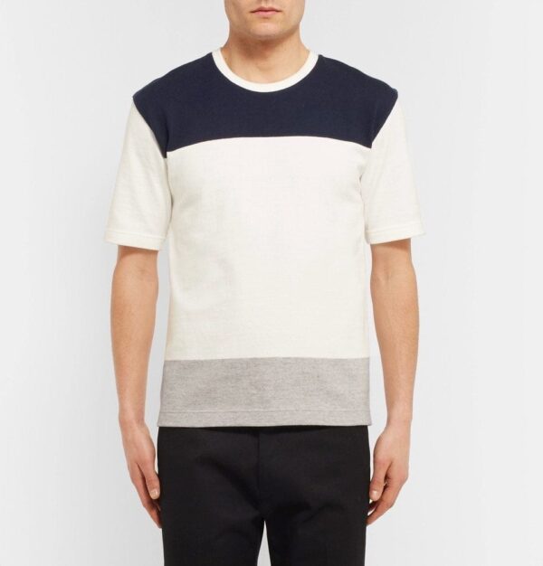 ⁦Block Panelled Cotton T-Shirt⁩ – תמונה ⁦3⁩